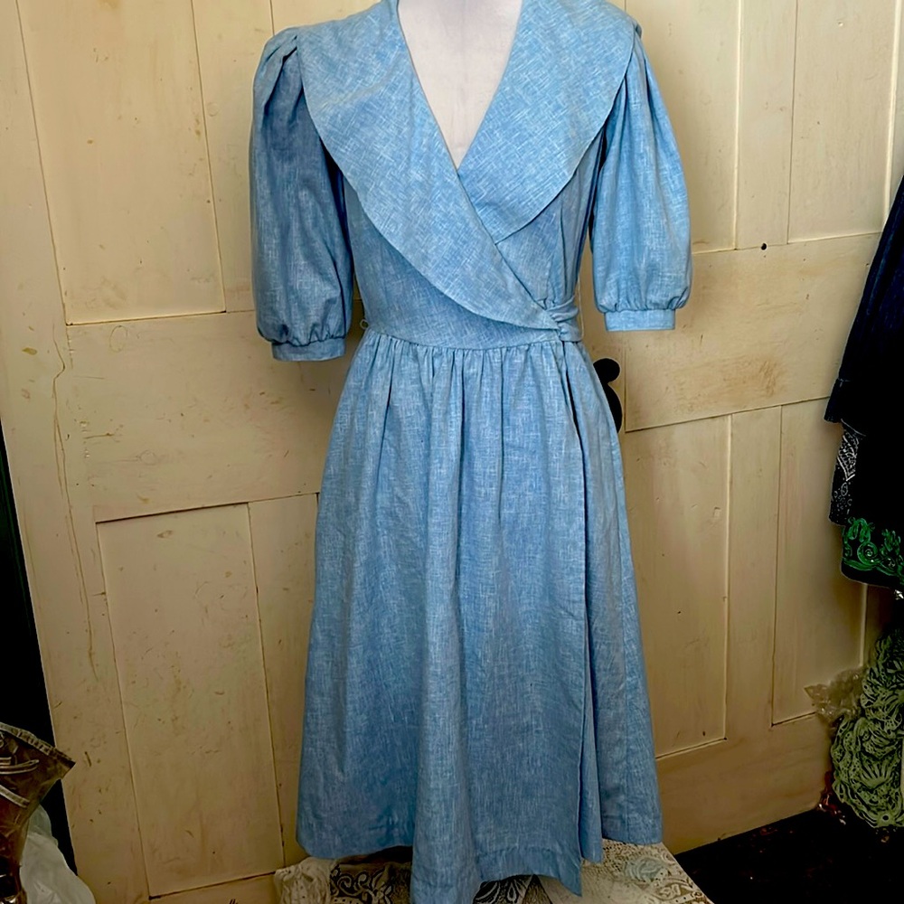 EC VTG Edith Flagg Wrap Dress Fab Retro Hourglass Silhouette 1970s Feminine